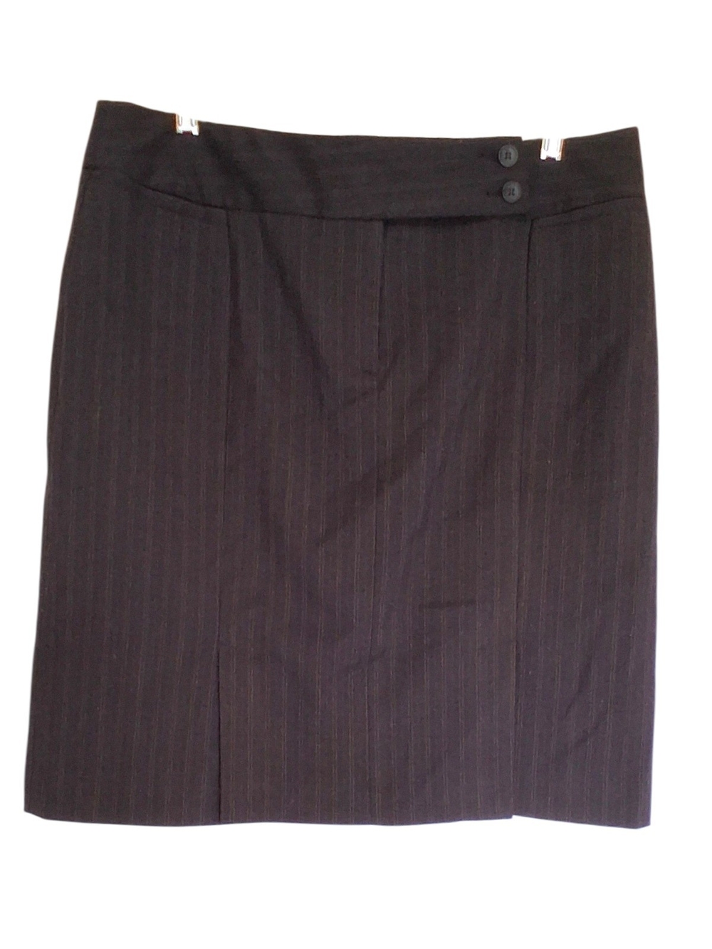 ​Geoffrey Beene Sport Black Pinstripe Stretch Skirt Size 10